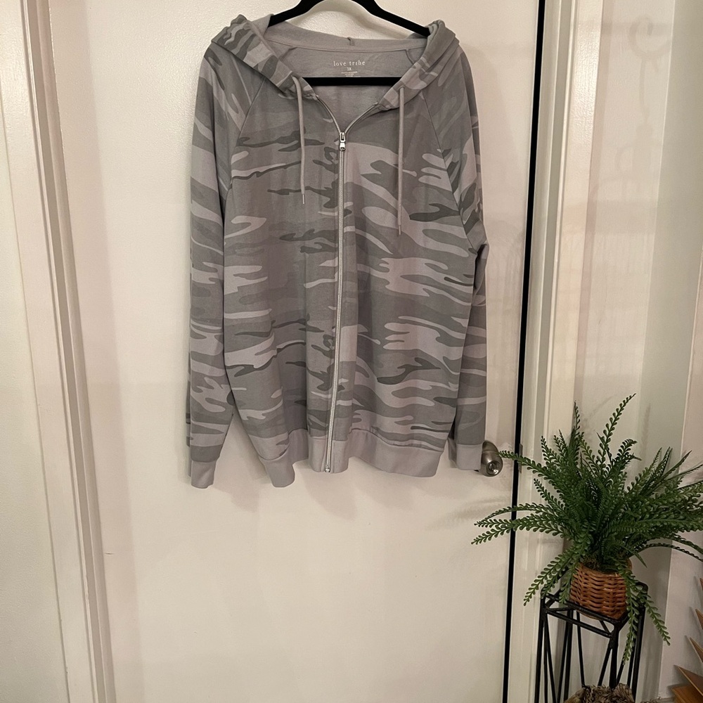 Love Tribe Gray Camouflage Hoodie